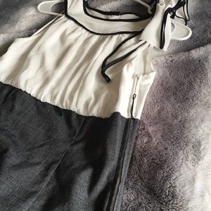 Iz Byer cream and grey dress size 7